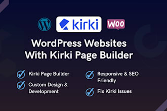 design website with kirki page builder and fix kirki issues