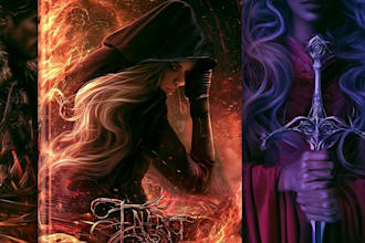 illustrate a romantic fantasy couple book cover for your novel