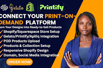 build gelato or apliiq print on demand store on squarespace and shopify pod