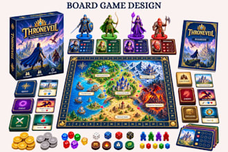 do custom board game design card game tabletop game, tarot card design