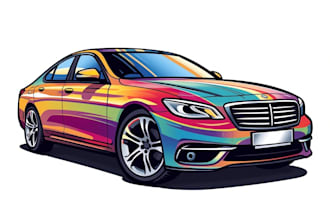 draw vector art cartoon from your car