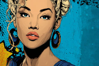 draw custom vintage comic book art retro pop art covers