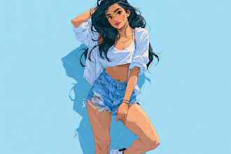 draw a cartoon illustration