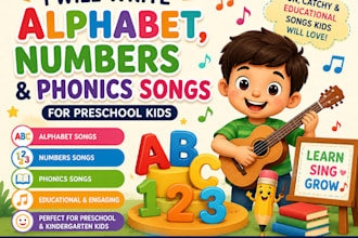 write alphabet number and phonics songs for preschool kids