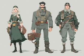 do military character design or military themed illustration art