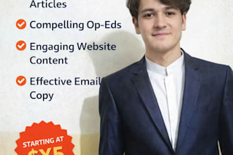 write compelling essays, articles, SEO blogs and opeds