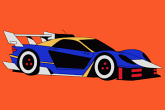 do racing car and automotive illustration in vector art