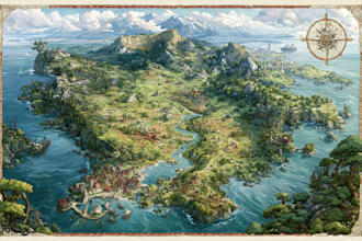 fantasy map illustration for map