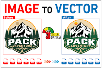 logo vector redraw, vectorize image and convert to svg for laser cutting