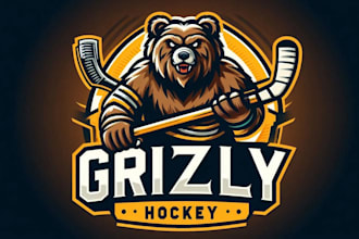make custom mighty grizzly sport mascot logo