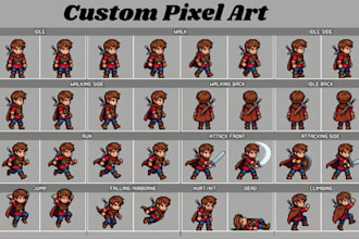 create custom pixel art characters, sprites and game assets