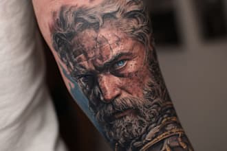 create a tattoo design of tattoo sleeve