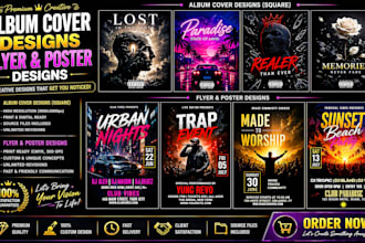 design album covers, flyers, posters, music cover artwork
