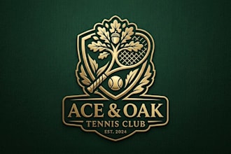 design a premium tennis court logo for your sports brand
