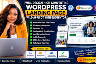 design high converting wordpress landing page wild apricot with elementor