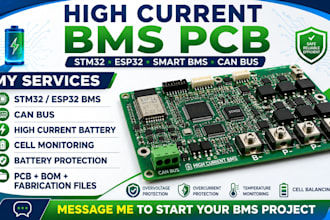 do high current bms pcb with stm32 esp32 smart battery management and can bus