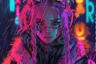 a make a cyberpunk illustration
