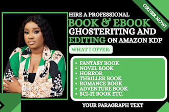 ghostwrite your 80 000 words fiction book as ebook ghost writer