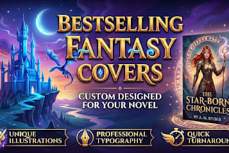 design fantasy book cover, romance book cover, and book design