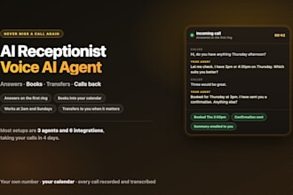 build an ai receptionist and voice ai agent for calls, bookings and enquiries