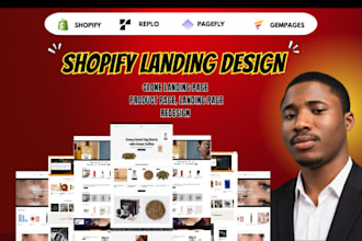 design, redesign, clone converting shopify landing page with replo, gempages