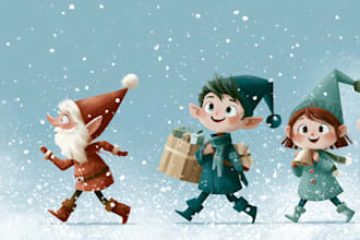 draw adorable christmas childrens storybook illustrations