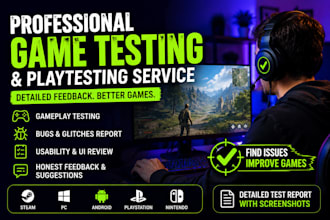 playtest your video game and provide detailed feedback