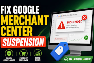 fix google merchant center suspension and misrepresentation