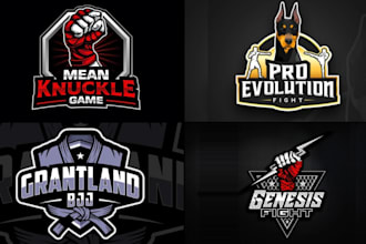 fighting boxing martial arts team or club logo design