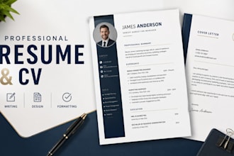 design professional resume CV template, resume formatting and cover letter