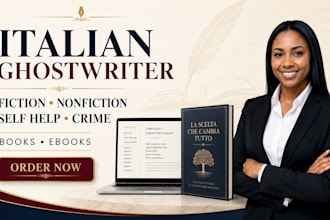 be your italiano ghostwriter for fiction non fiction self help crime ebooks