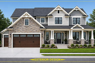 create 3d house exterior interior rendering and home plan