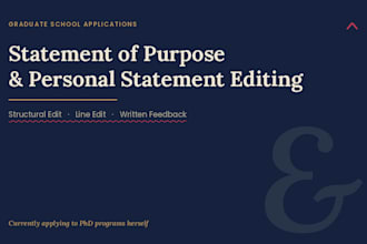 edit and polish your sop or personal statement