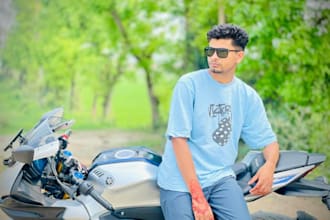 remove background and retouch portrait photo