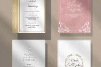 design beautiful digital wedding and nikah invitation card