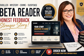 thriller beta reader mystery crime suspense novel critique manuscript feedback