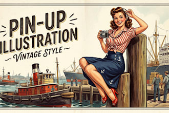 design pin up girl and pin up illustration