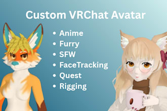create custom vrchat anime sfw furry quest avatar