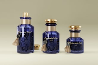 luxury perfume packaging with logo and label design