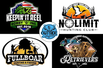 do outdoor adventure rv camper trailer and hunting logo