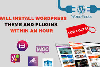 install wordpress theme and plugins within an hour