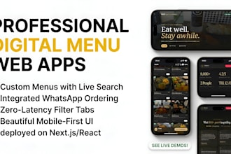 build a modern digital menu website for cafes, restaurants, and bakeries