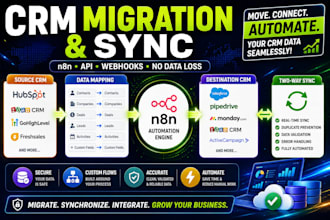 migrate and sync your CRM data with n8n, apis and webhooks