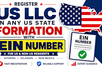 do US llc registration, llc formation and ein for US and non US residents