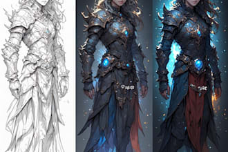 create epic fantasy character illustrations