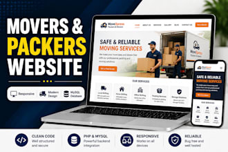 create a modern movers and packers website with PHP
