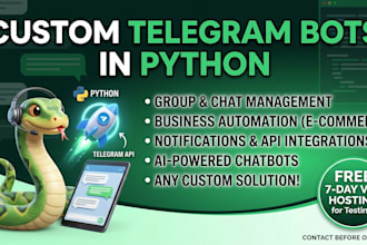 develop a custom telegram bot