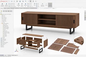 do 3d furniture design, woodworking cad for cnc routing using solidworks