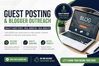 do guest posting and blogger outreach for quality backlinks