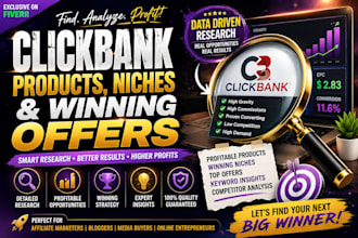 research profitable clickbank products niche and winning offers